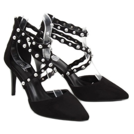 Schwarz B-50 Schwarze Nieten mit Nieten 1