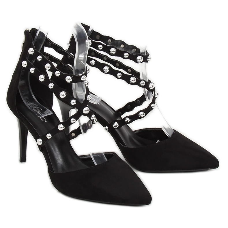 Schwarz B-50 Schwarze Nieten mit Nieten 1