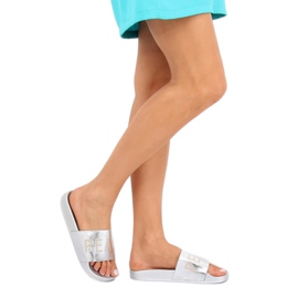 Pantoffeln silbermetallic WL169 Silber grau 1