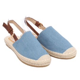HH-119 BLAU / KAMELblau Espadrilles mit offenem Absatz 2