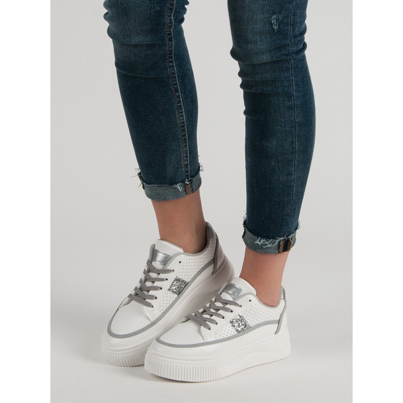 Weiße Creeper mit Glitzer 2