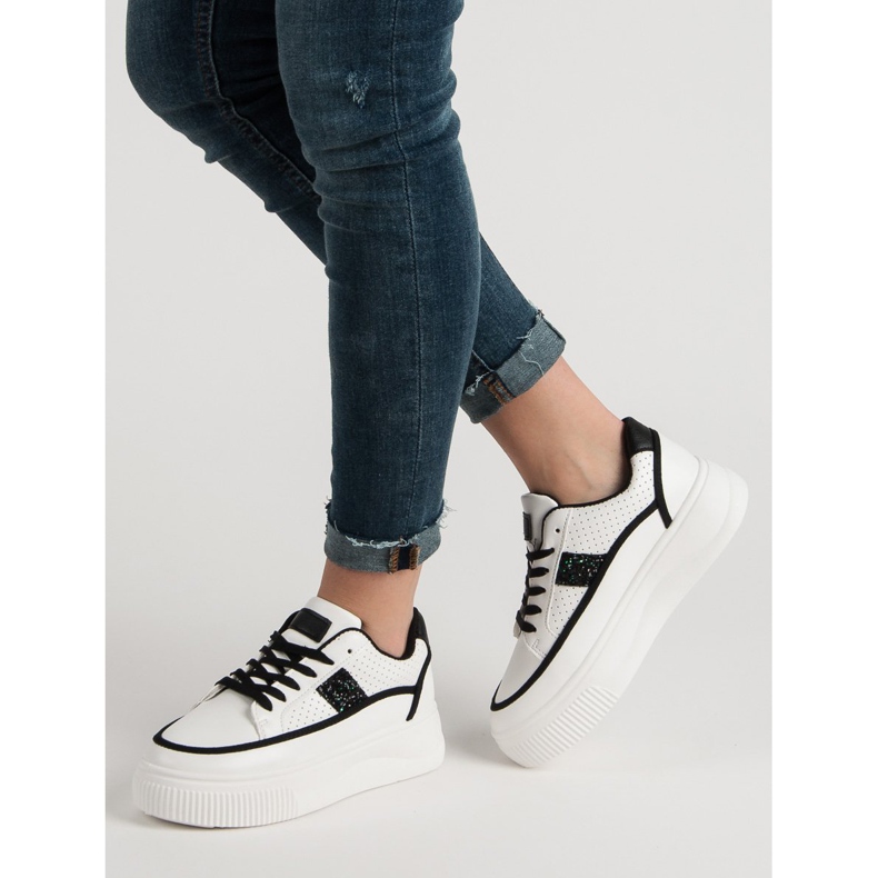 Weiße Creeper mit Glitzer 1