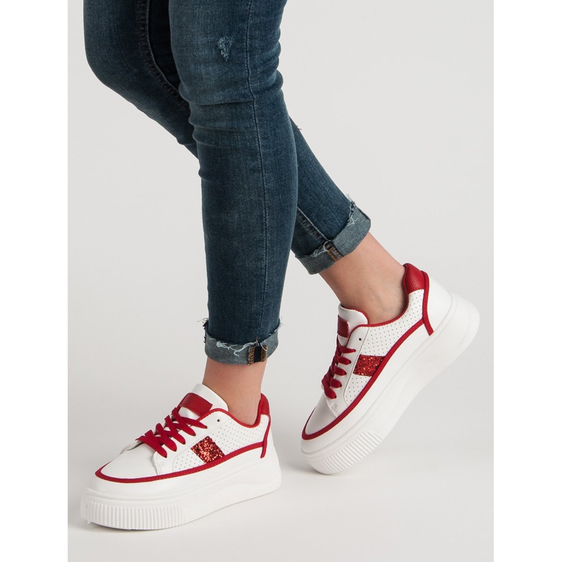 Weiße Creeper mit Glitzer 1