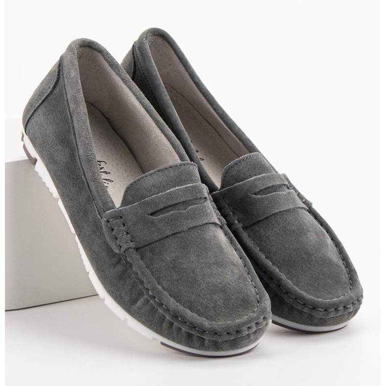 Filippo Graue Leder Slipper 2