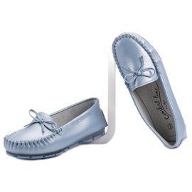 Filippo Leder-Loafer mit Schleife blau 1
