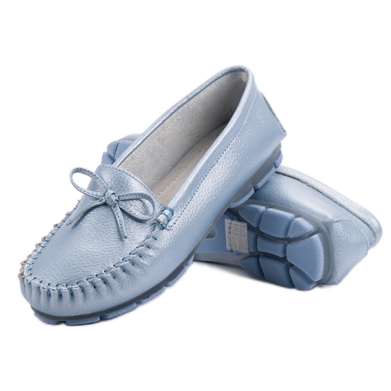 Filippo Leder-Loafer mit Schleife blau 2