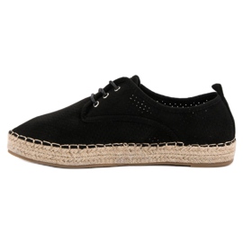 Ideal Shoes Espadrilles zum Schnüren schwarz 1