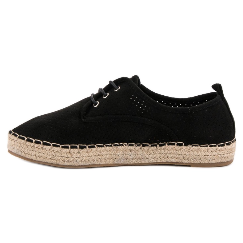 Ideal Shoes Espadrilles zum Schnüren schwarz 1