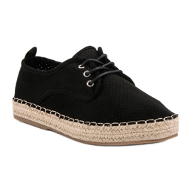 Ideal Shoes Espadrilles zum Schnüren schwarz 2