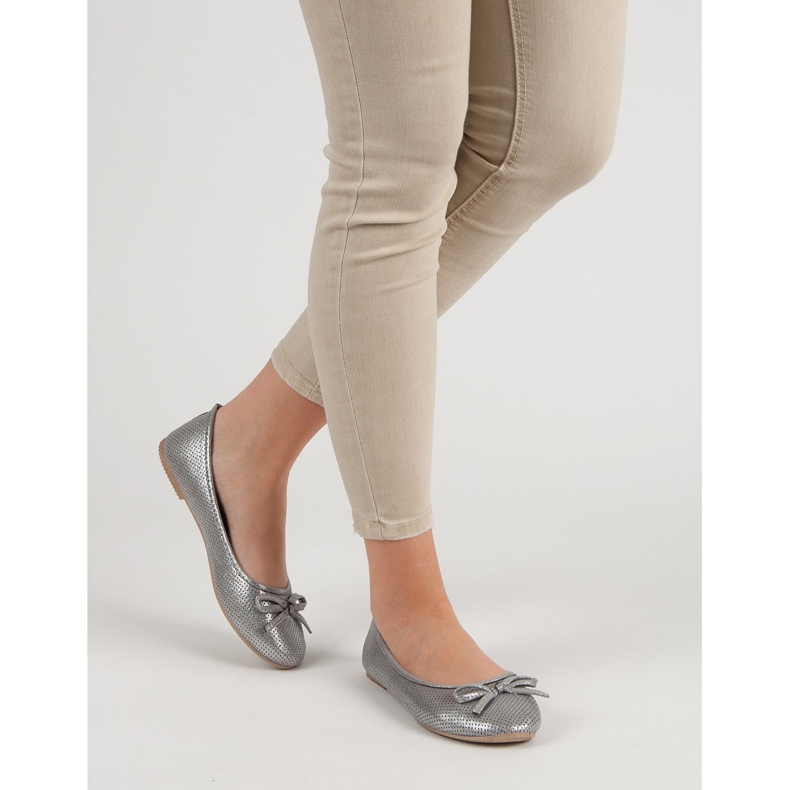 Evento Silberne Ballerina mit Schleife grau 2