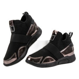 Sneakers mit Keilabsatz schwarz 1