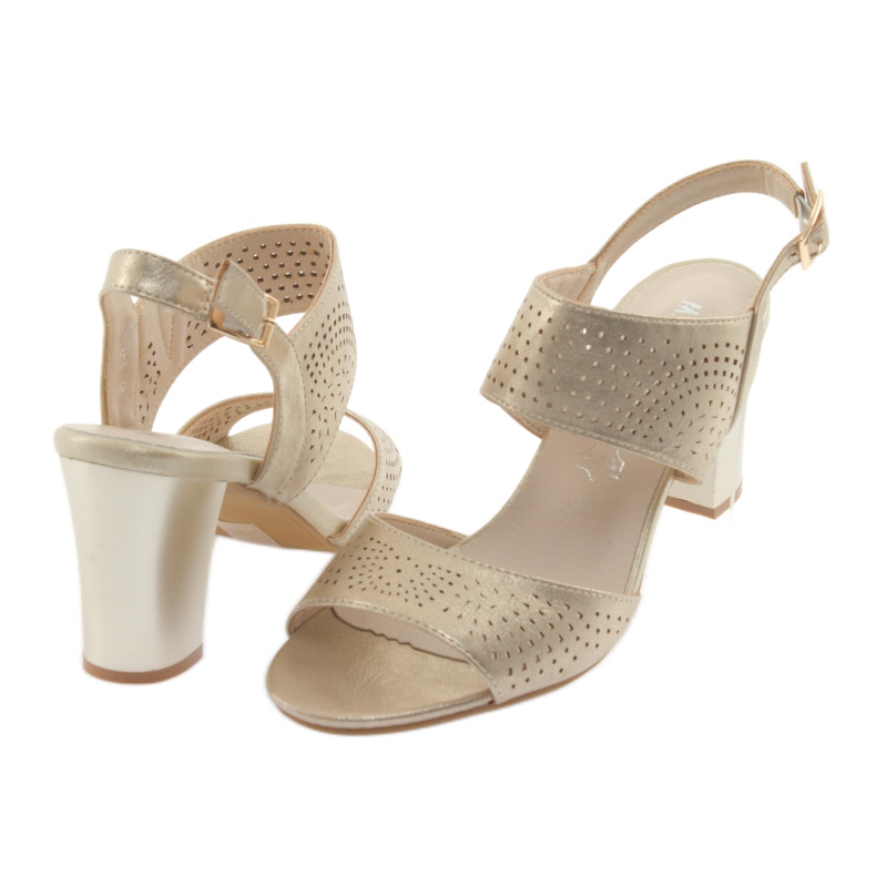 M.Daszyński Daszyński Leder-Innensohlensandalen gelb 4