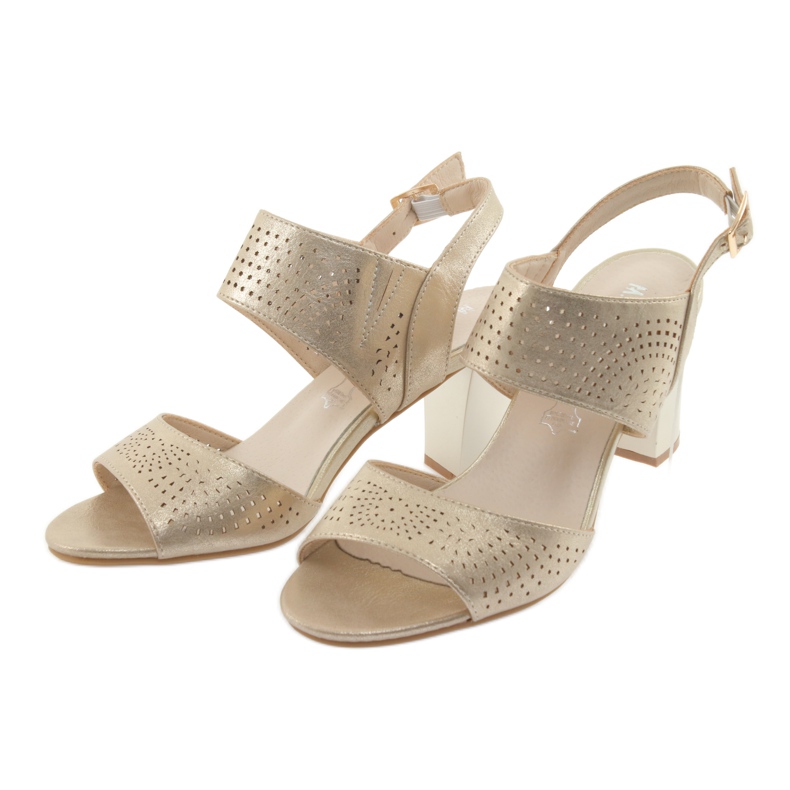 M.Daszyński Daszyński Leder-Innensohlensandalen gelb 3