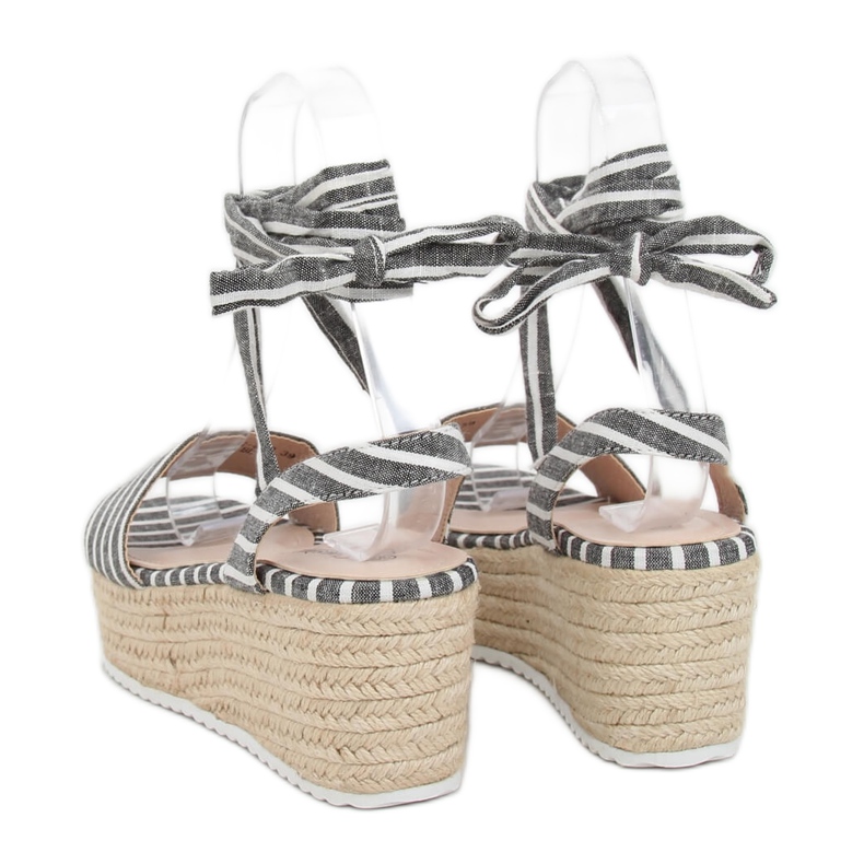 Schwarze Canvas-Sandalen GG-68P Schwarz 1