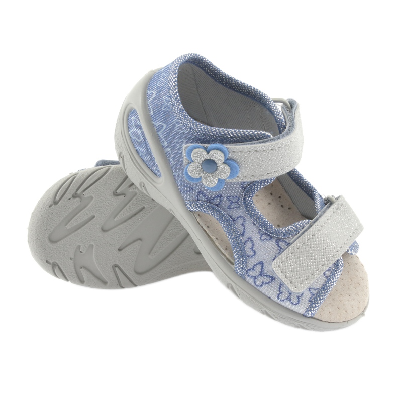 Befado Kinderschuhe PU 065P122 blau grau 3