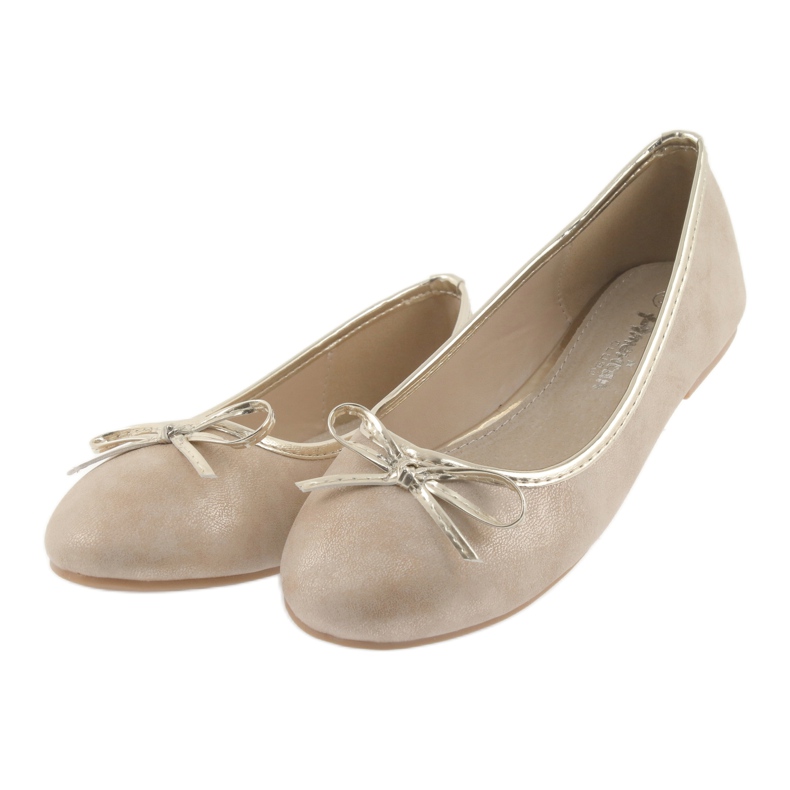 American Club LU17 beige Ballerinas für Mädchen golden 3