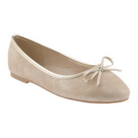 American Club LU17 beige Ballerinas für Mädchen golden 1
