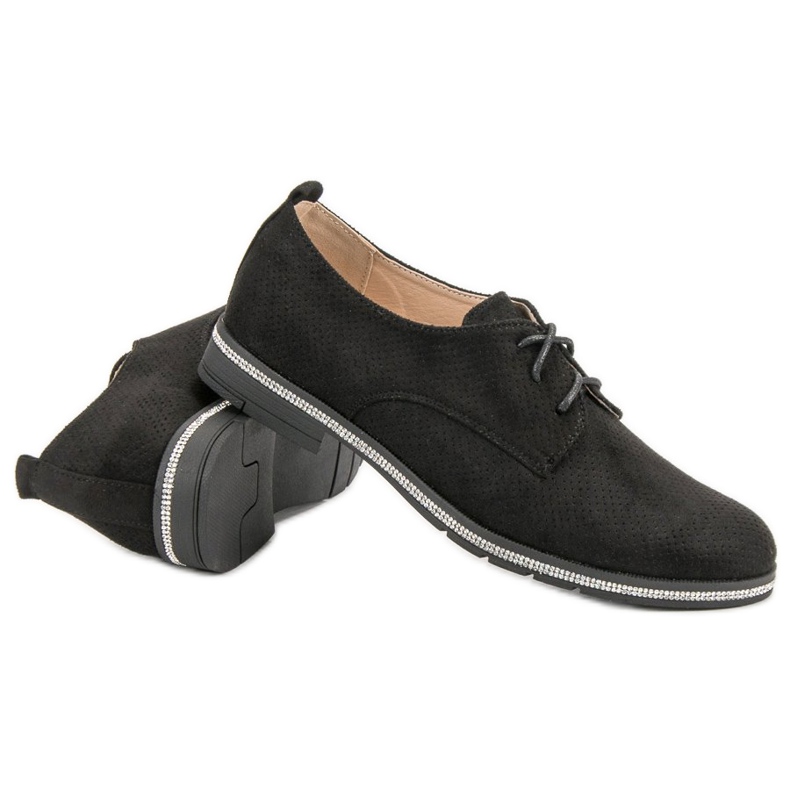Seastar Schwarze Brogues mit Kristallen 1