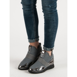 Sneakers mit Keilabsatz grau 5