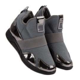 Sneakers mit Keilabsatz grau 1