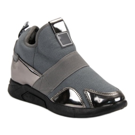 Sneakers mit Keilabsatz grau 2