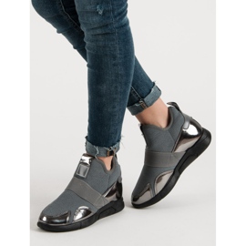 Sneakers mit Keilabsatz grau 6