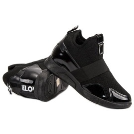 Sneakers mit Keilabsatz schwarz 1