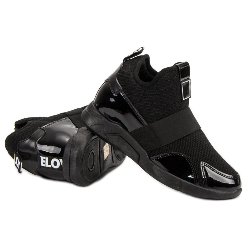 Sneakers mit Keilabsatz schwarz 1