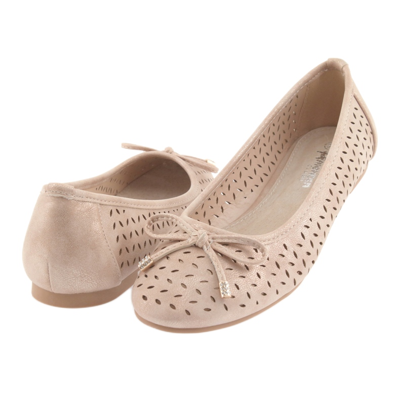 American Club LU13 Damen Ballerinas goldbeige golden 4