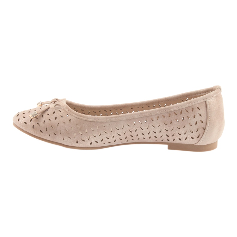 American Club LU13 Damen Ballerinas goldbeige golden 2