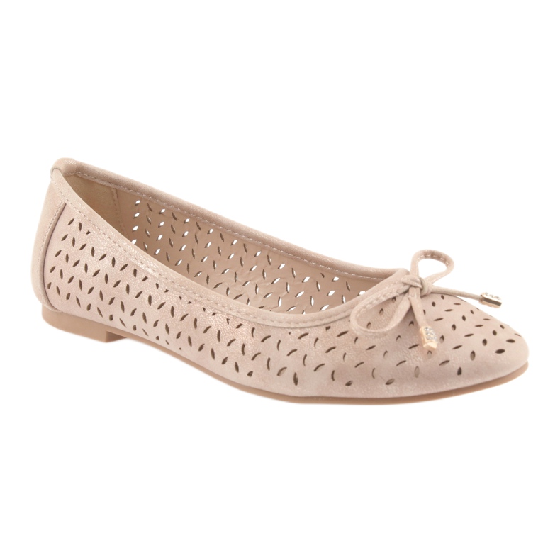 American Club LU13 Damen Ballerinas goldbeige golden 1
