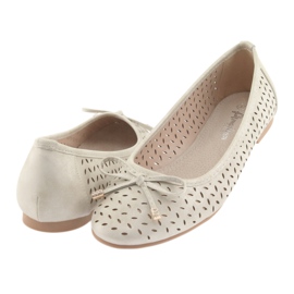 American Club LU13 Damen Ballerinas hellbeige 4