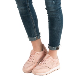 Sportschuhe mit Kristallen rosa 1