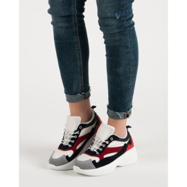 Modische Schuhe auf der Plattform weiß mehrfarbig 1