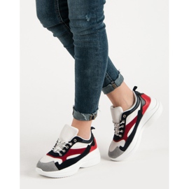 Modische Schuhe auf der Plattform weiß mehrfarbig 2