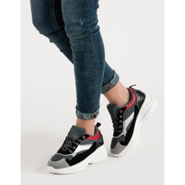 Modische Schuhe auf der Plattform grau mehrfarbig 2