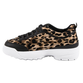 Schwarze Sneakers mit Animal-Print braun 1
