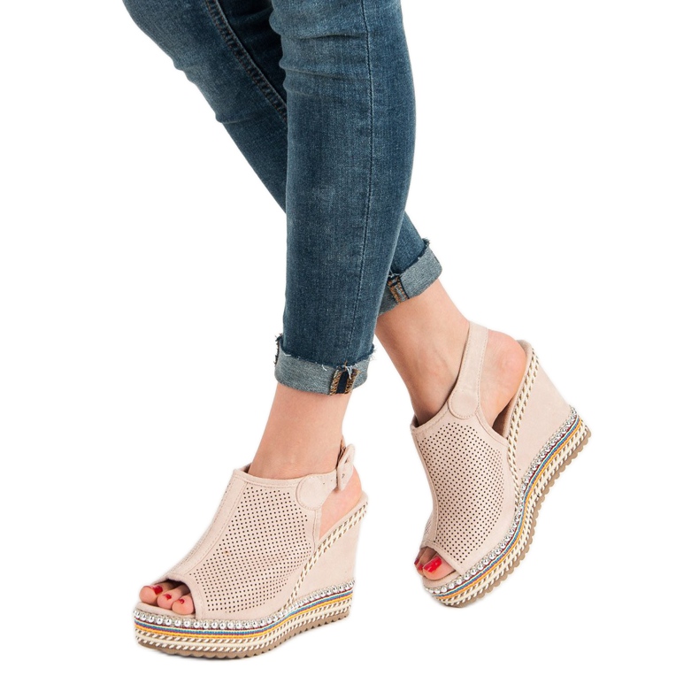 Nio Nio Aufgesetzte Keilsandalen rosa 1