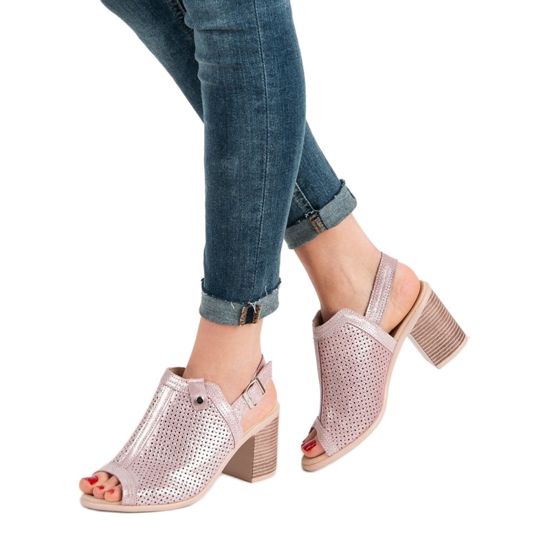 Filippo Ledersandalen rosa 2