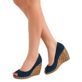 Corina Marineblaue Pumps mit offener Zehenpartie 2
