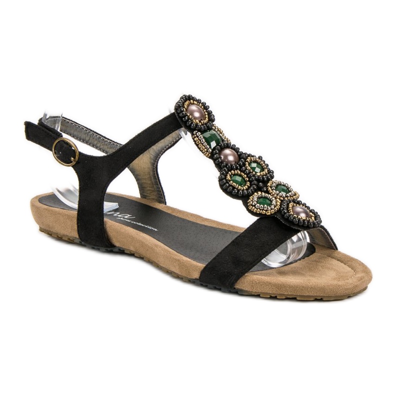 Corina Schwarze Boho-Sandalen 1