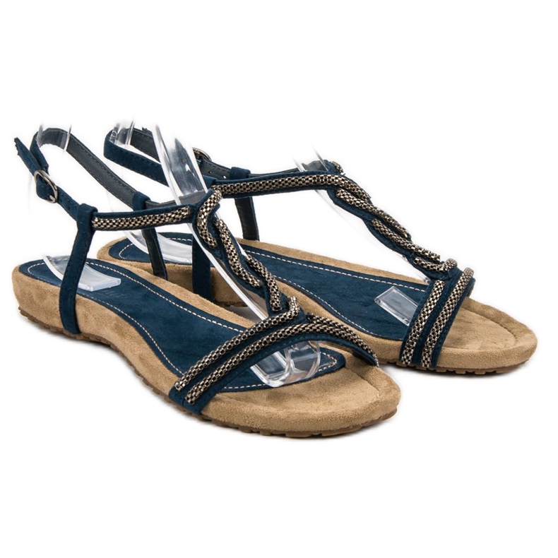 Corina Lässige Sandalen blau 1
