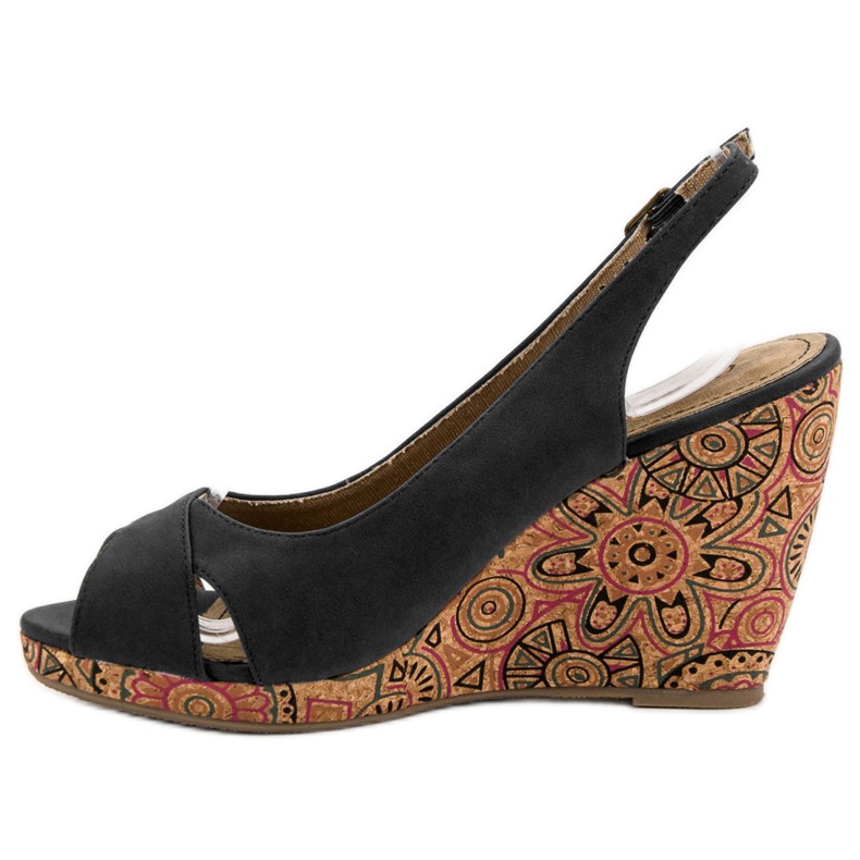 Corina Modische Ethno-Sandalen schwarz 2