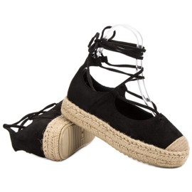 Corina Schwarze Espadrilles mit Knoten 1