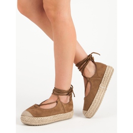 Corina Kamel-Espadrilles mit Knoten braun 2
