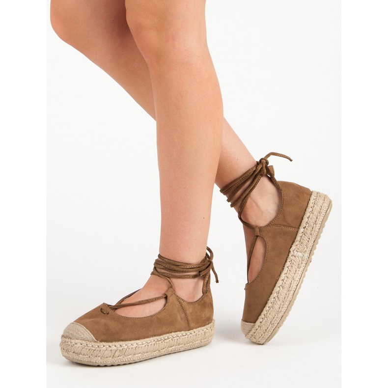 Corina Kamel-Espadrilles mit Knoten braun 2