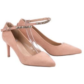Fama Pumps aus puderfarbenem Wildleder rosa 1