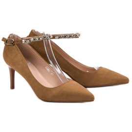 Fama Camel Wildleder Heels braun 1