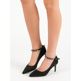 Fama Schwarze Wildleder-Heels 1
