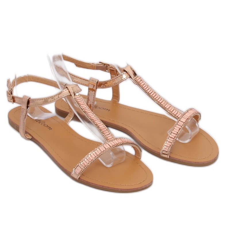 Sandalen mit Zirkonia champagner SY644 Champagner rosa 1